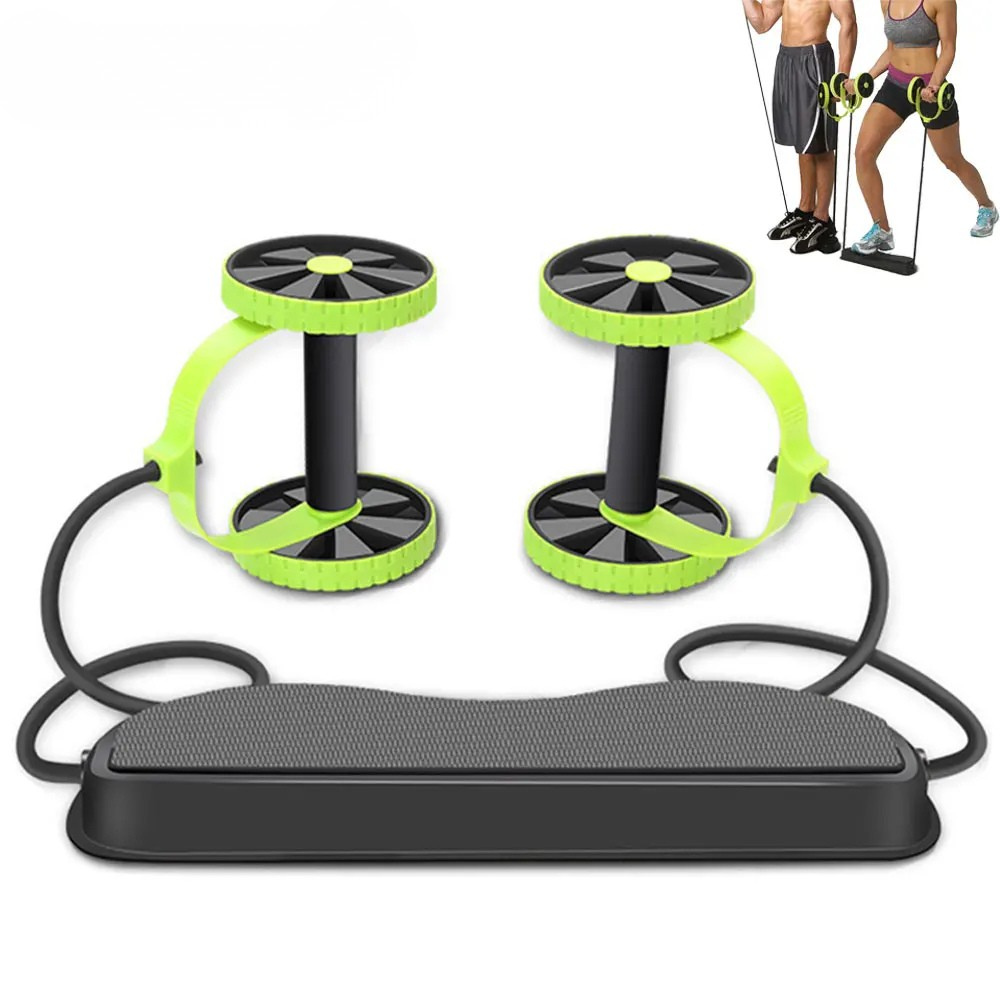 Ab Wheel Roller with Resistance Bands & Knee Mat – Home Gym Equipment